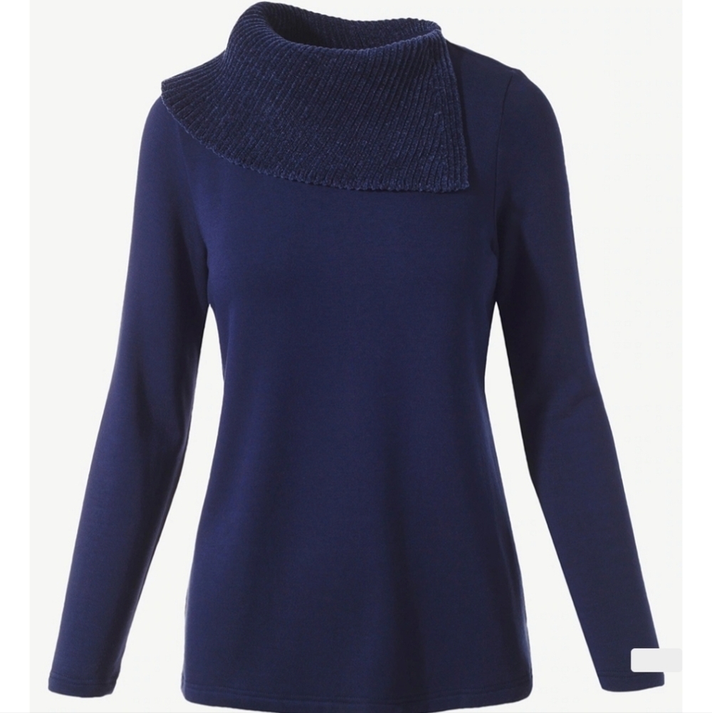 Chico's Navy CoziSoft Envelope Neck Tunic Size XL